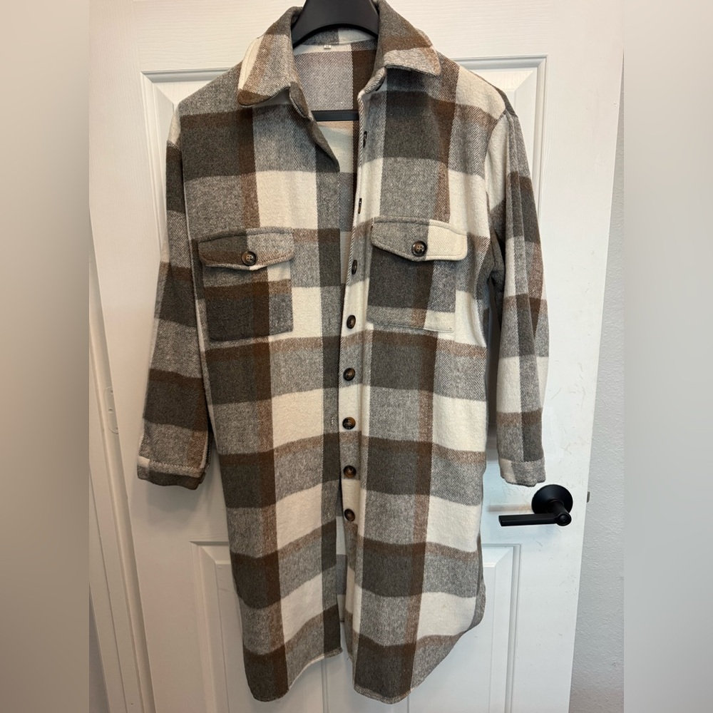 Plaid Button-Up Shacket